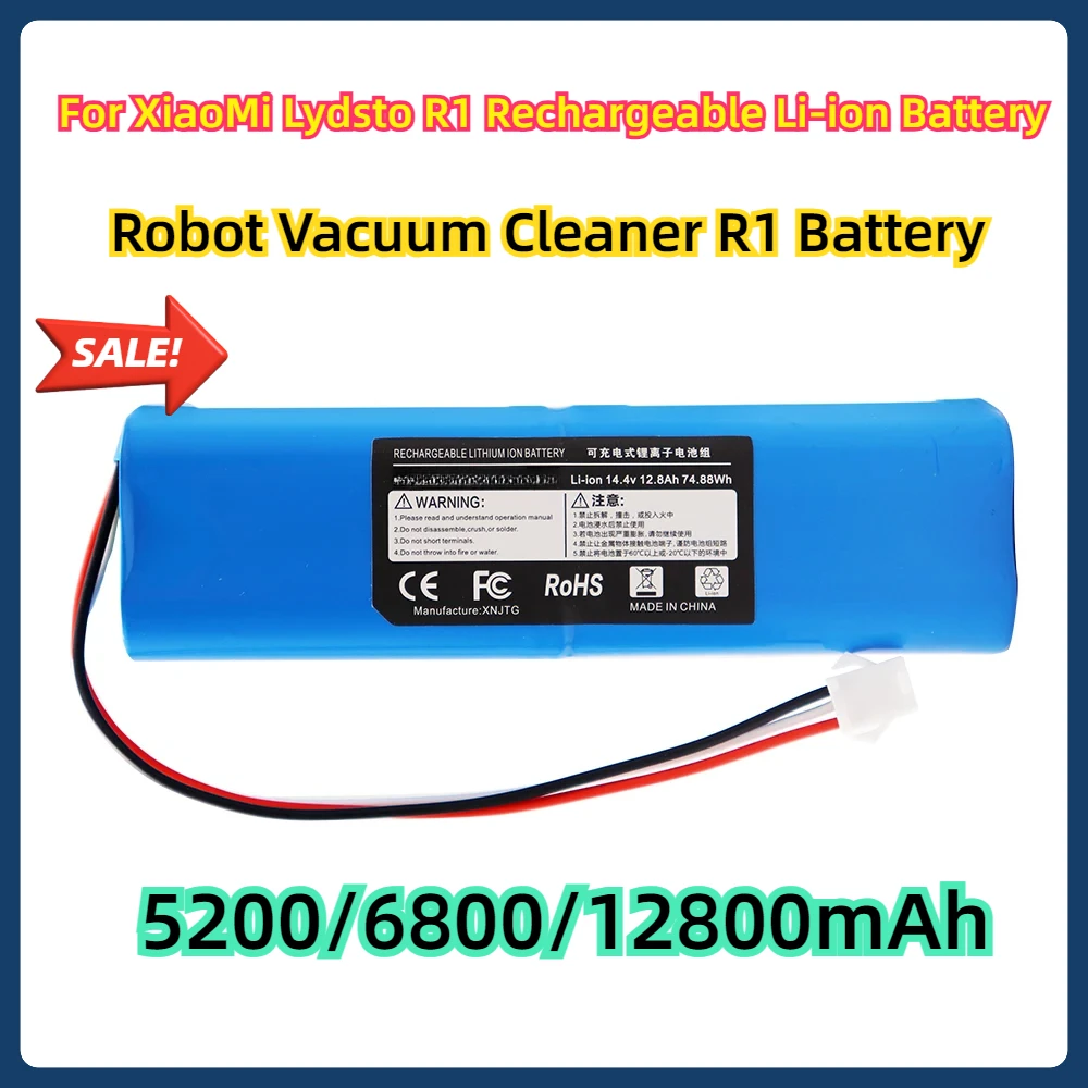 

For XiaoMi Lydsto R1 Rechargeable Li-ion Battery Robot Vacuum Cleaner R1 Battery Pack with Capacity 12800mAh