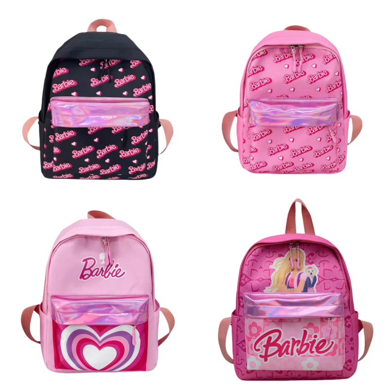 Barbie Kids Backpack Students Computer Storage Bag Cartoon Merchandise bag Large Capacity Knapsack Girls Holiday Gifts