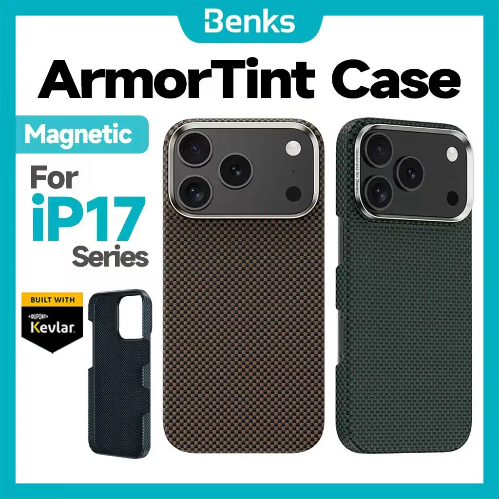 

Benks Magnetic ArmorTint Case Built with Kevlar Aramid Fiber for IPhone 17 Pro Max air Ultra Thin Phone Protective Colorful
