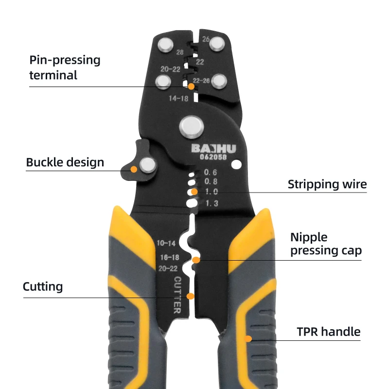 Multifunctional Wire Stripper Cable Clipper Crimping Pliers Quick Stripping Wire Pliers Electrical Tool for Stripping Wires