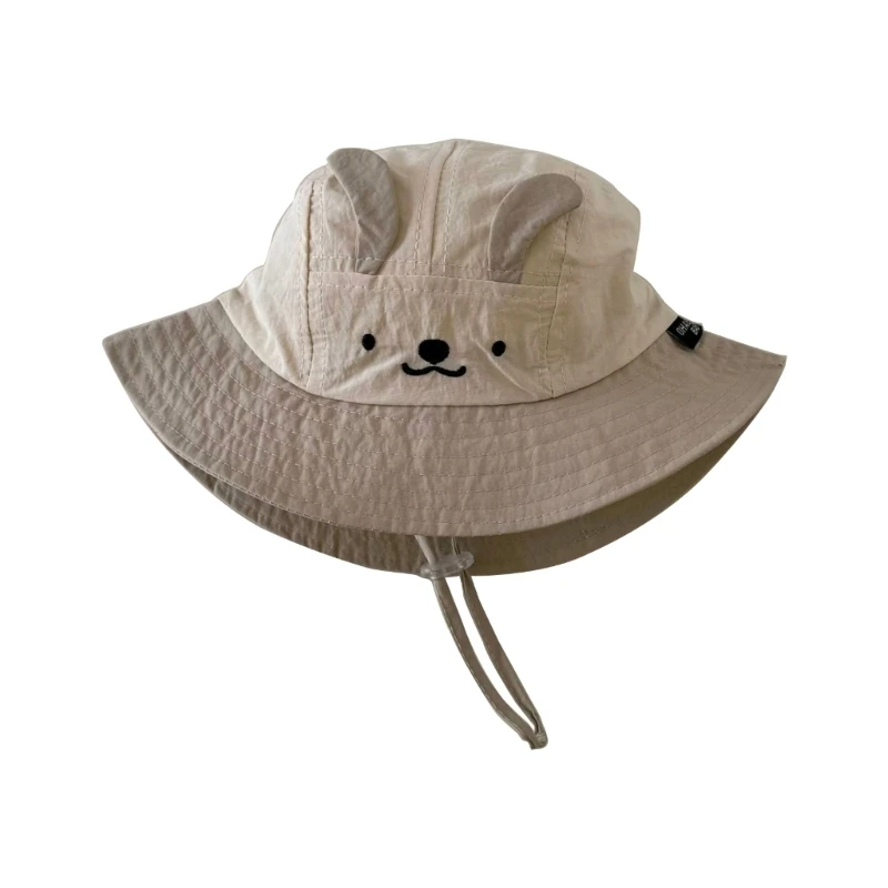 Baby Fisherman Hat Cartoon Basin Caps Bear Pattern Bucket Hats Spring Summer Quick Drying Sun Protections Caps