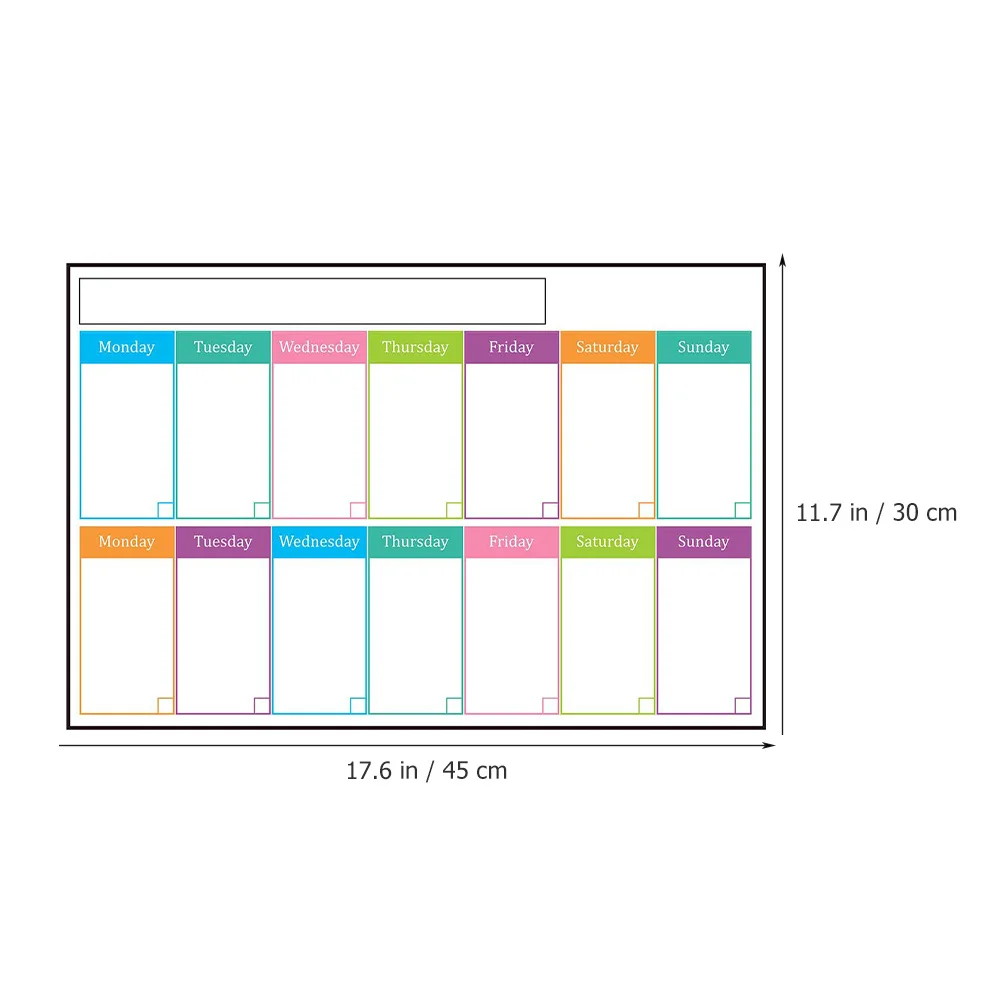 Sticky Weekly Dry Erase Board Adhesive Whiteboard Calendar Erasable Weekly Planner Message Notepad for Wall Fridge Refrigerator