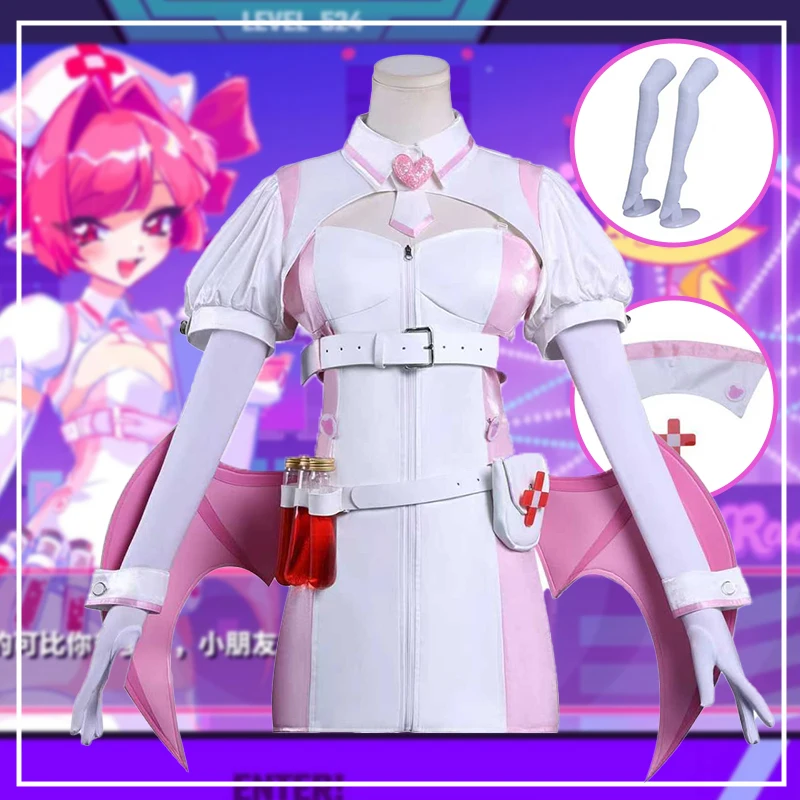 Juego Buro Cosplay disfraz Virtual Idol MuseDash Cosplay disfraz enfermera Buro Top falda conjunto traje de fiesta de Halloween para mujeres adultas