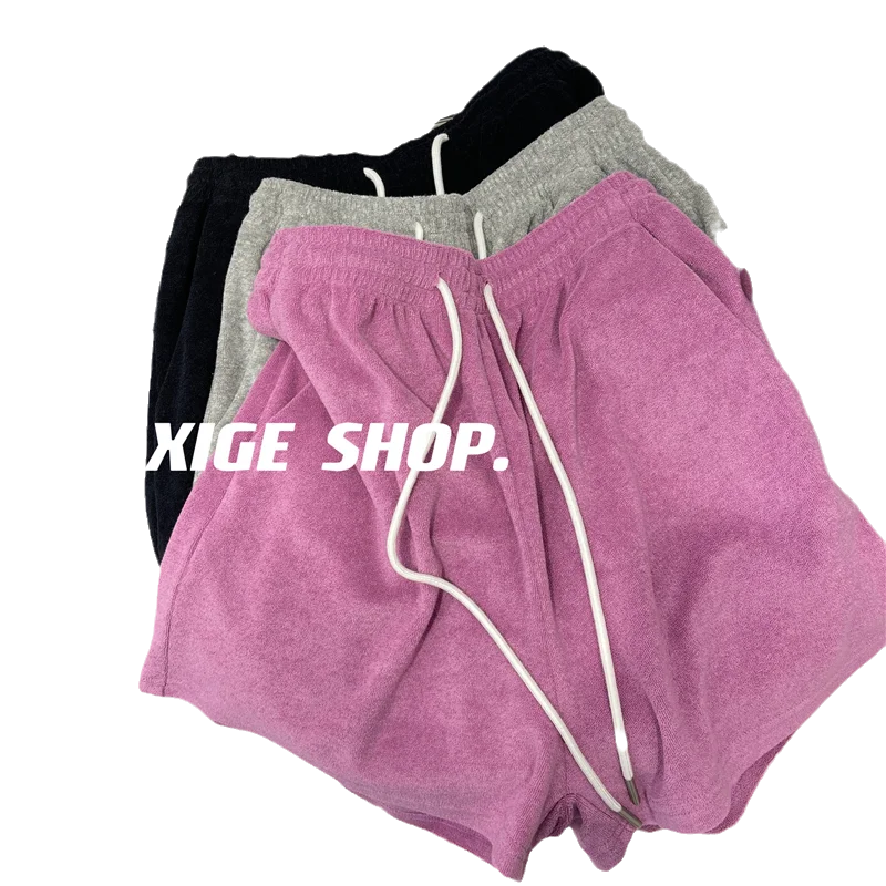 특대 사이즈 300 포우 스포츠 여성용 편안한 루즈핏 와이드 레그 하이웨이스트 핫팬츠 여름 트렌디 캐주얼 팬츠