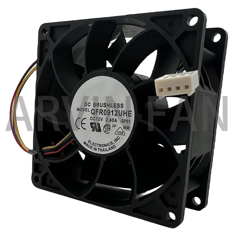 Original do inversor do servidor Axial Cooler, ventiladores de refrigeração de alta velocidade, QFR0912UHE, 9238, 90mm, DC 12V, 2.40A, 4 Pin PWM, 9 centímetros