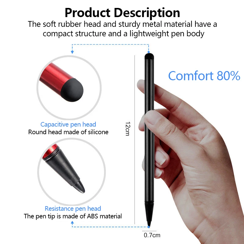 High Quality Universal 2 in 1 Writing Stylus Pen For Phone Replacement Touch Screen Tablet Laptop