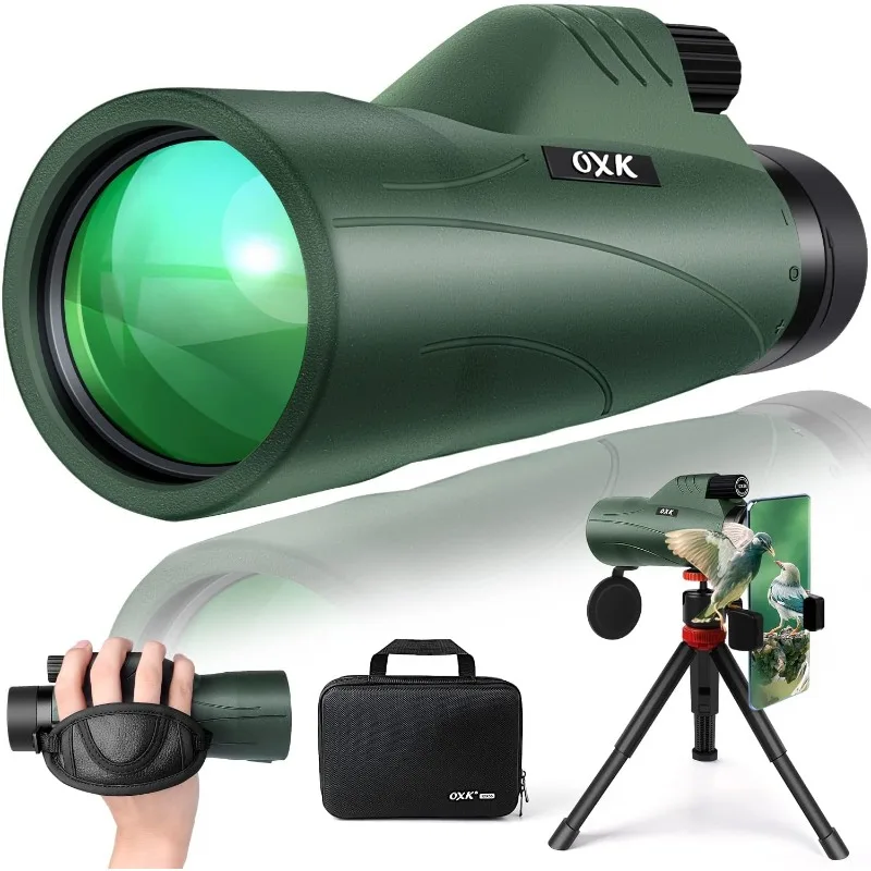 

12x56 High Power Monocular with Phone Adapter, Tripod, Bag - BAK4 Prism & FMC Lens for Bird Watching, Hunting, Hiking, Camping