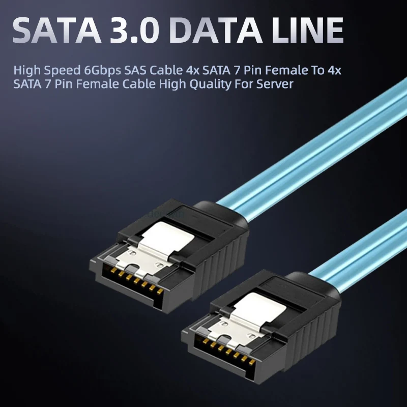 Lecolli SATA 3.0 Data Line High Speed 6Gbps SAS Cable 4xSATA 7Pin Female To 4xSATA 7Pin Female Cable High Quality For Server