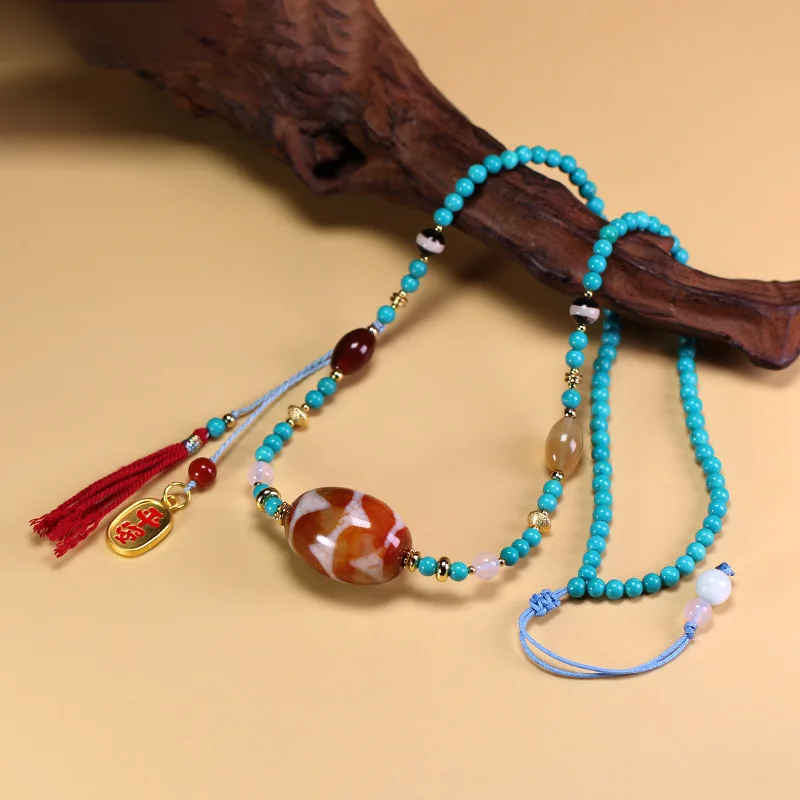 collier-de-clavicule-en-pierre-naturelle-tibetaine-veritable-perle-dzi-en-agate-brute-a-double-dent-de-tigre-turquoise-environ-25x28mm