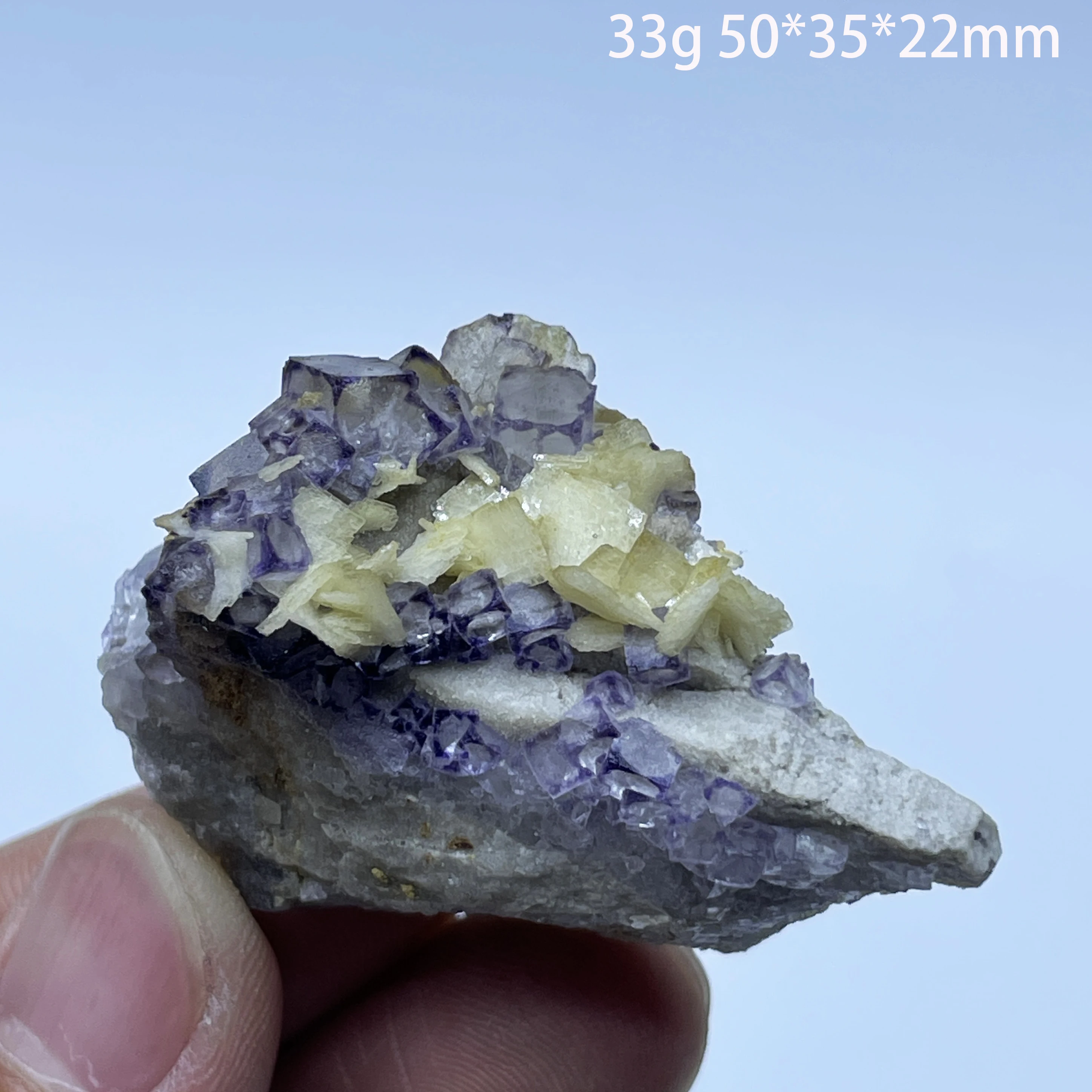 Natural Purple Edge Fluorite Mineral Specimen with Barite Reiki Healing Stone for Home Decor And Energy Healing Teaching Sample