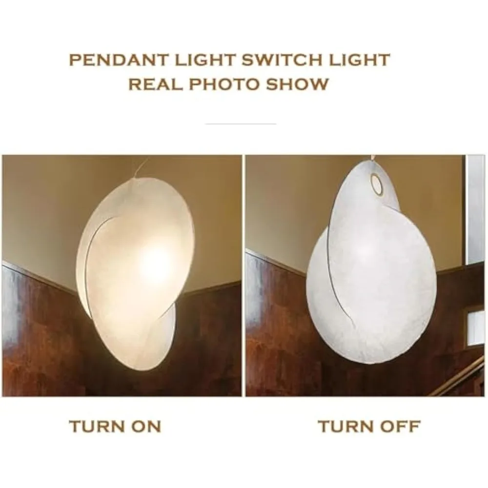 Nordic Silk Pendant Light Modern Minimalist Japanese Style Irregular Hanging Lamp Stairs Loft Chandelier Light Fixture for Decor