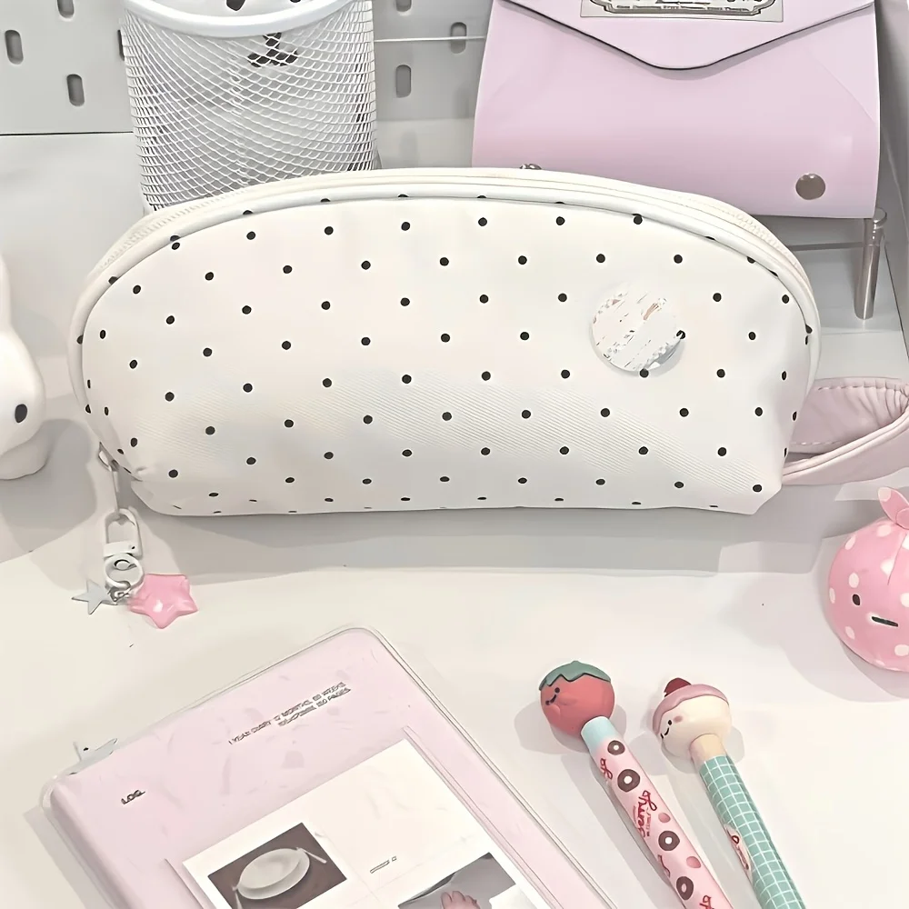 Estuche para lápices Kawaii con diseño de concha marina, gran capacidad, múltiples compartimentos, bolsa organizadora de papelería, bolsa organizadora para estudiantes, escuela, viajes