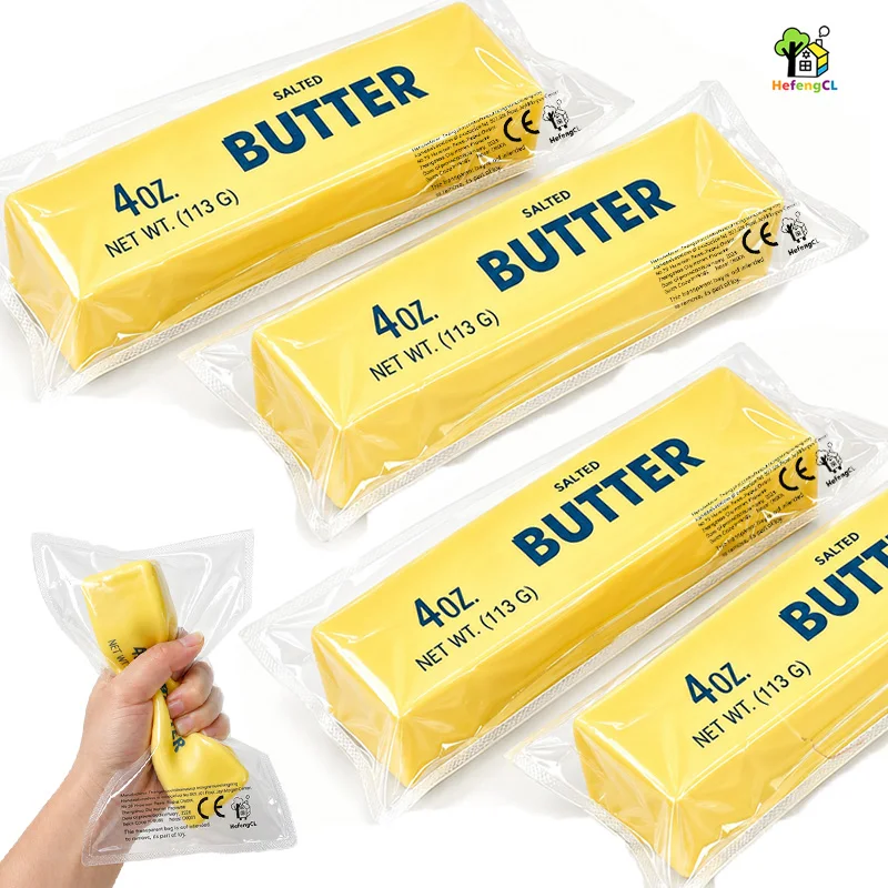2PCS Butter Bar Squishy Toys, Pretend Food Inspired Design, Soft Stretchable Squeeze Toys, Fun Press-and-Play Toys, Cute Kids Kitchen Pretend Play Toys, Creative Gifts, Party Favors, Classroom Rewards