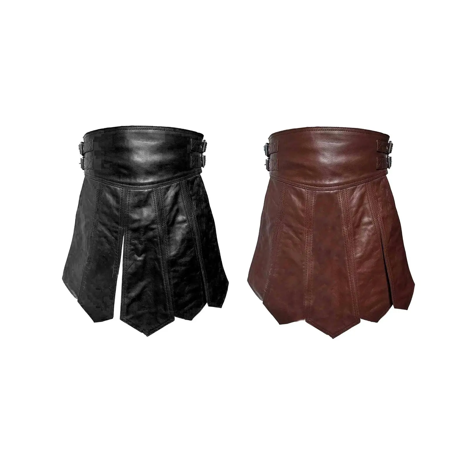 Men Cosplay Kilt Gift PU Leather Mens Costume for Club Festival Halloween