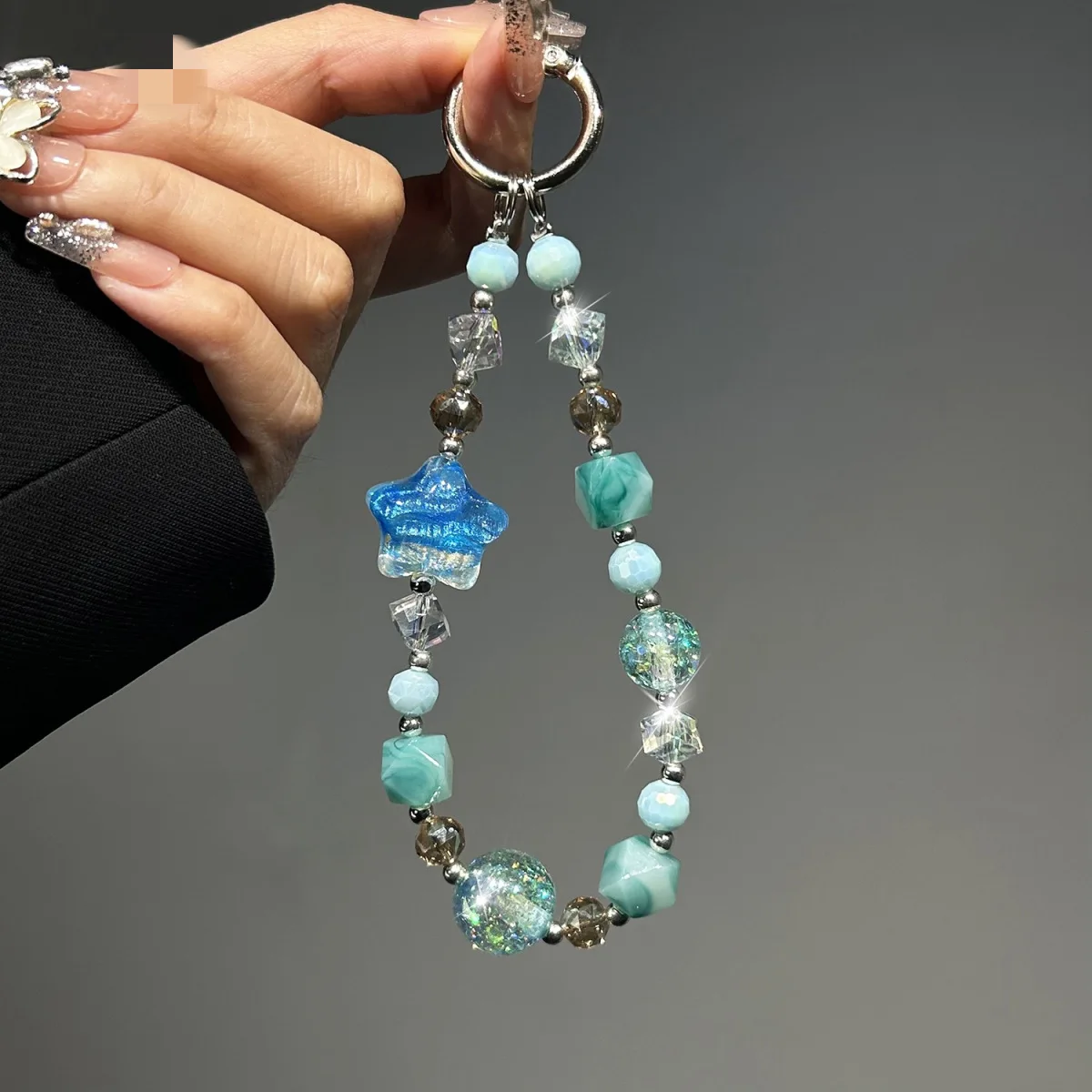 

Тигровый глаз пятиконечная звезда цепочка для мобильного телефона ретро ручная работа ремешок из бисера кулон кристалл ручная цепочка женская анти-потеря