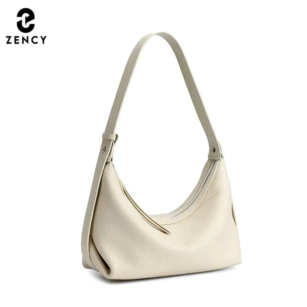 Zency Genuine Leather Women Simple 2026 Designer Handbag Ladies Large Shoulder Bag Crossbody for Work Shopping Medium Bags