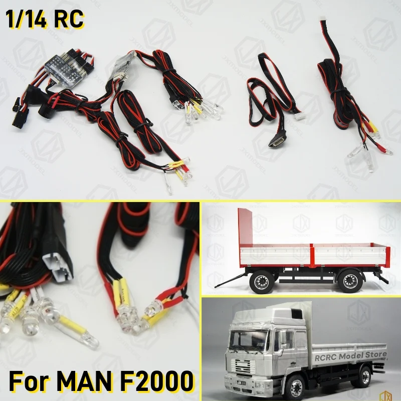 

JXMODEL 1/14 RC Truck MAN F2000 Lighting Kit Full Trailer LED Lighting System Illumination Kit DIY Parts Accessories