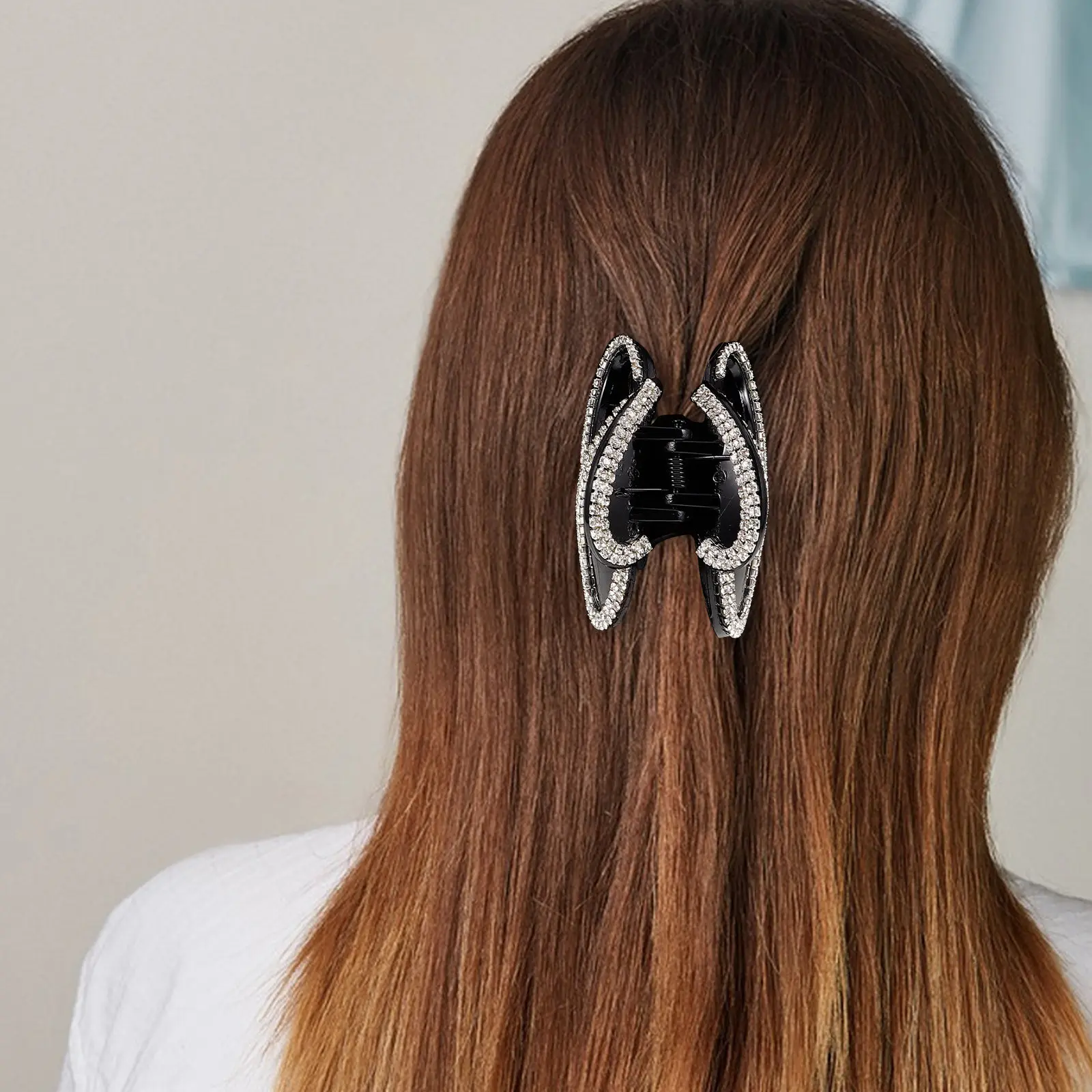 

1Pcs Rhinestone Decor Jaw Clip Acrylic Hair Clip Exquisite Detail Lightweight Smooth Finish Ideal for Updos Travel Home Use