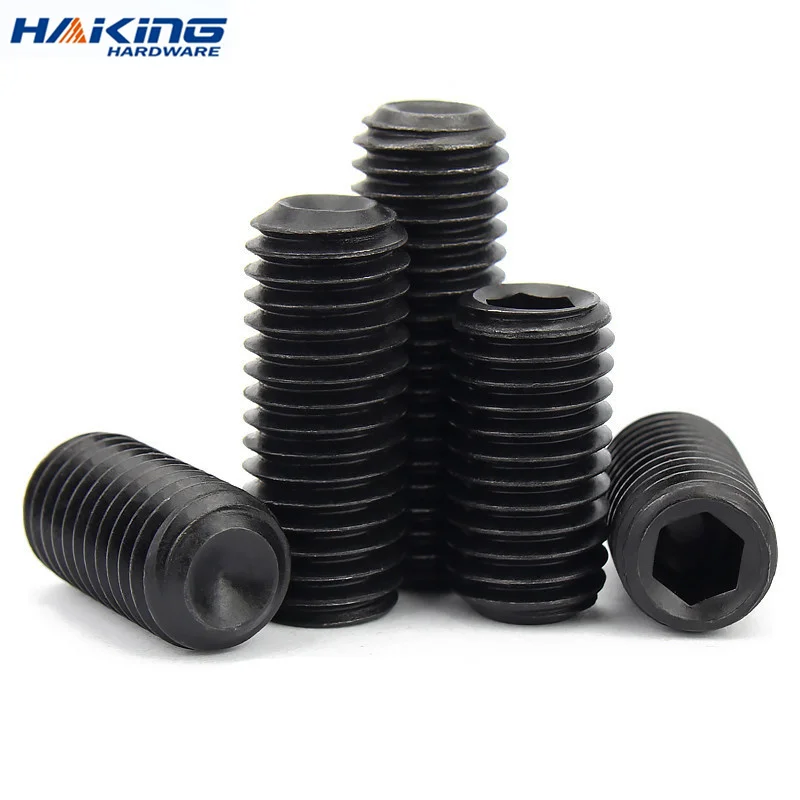 10pcs/lot Headless Cup Point Set Screw M2 M2.5 M3 M4 M5 M6 M8 M10 Carbon Steel Hex Socket Set Screw Hardness 12.9 GRADE