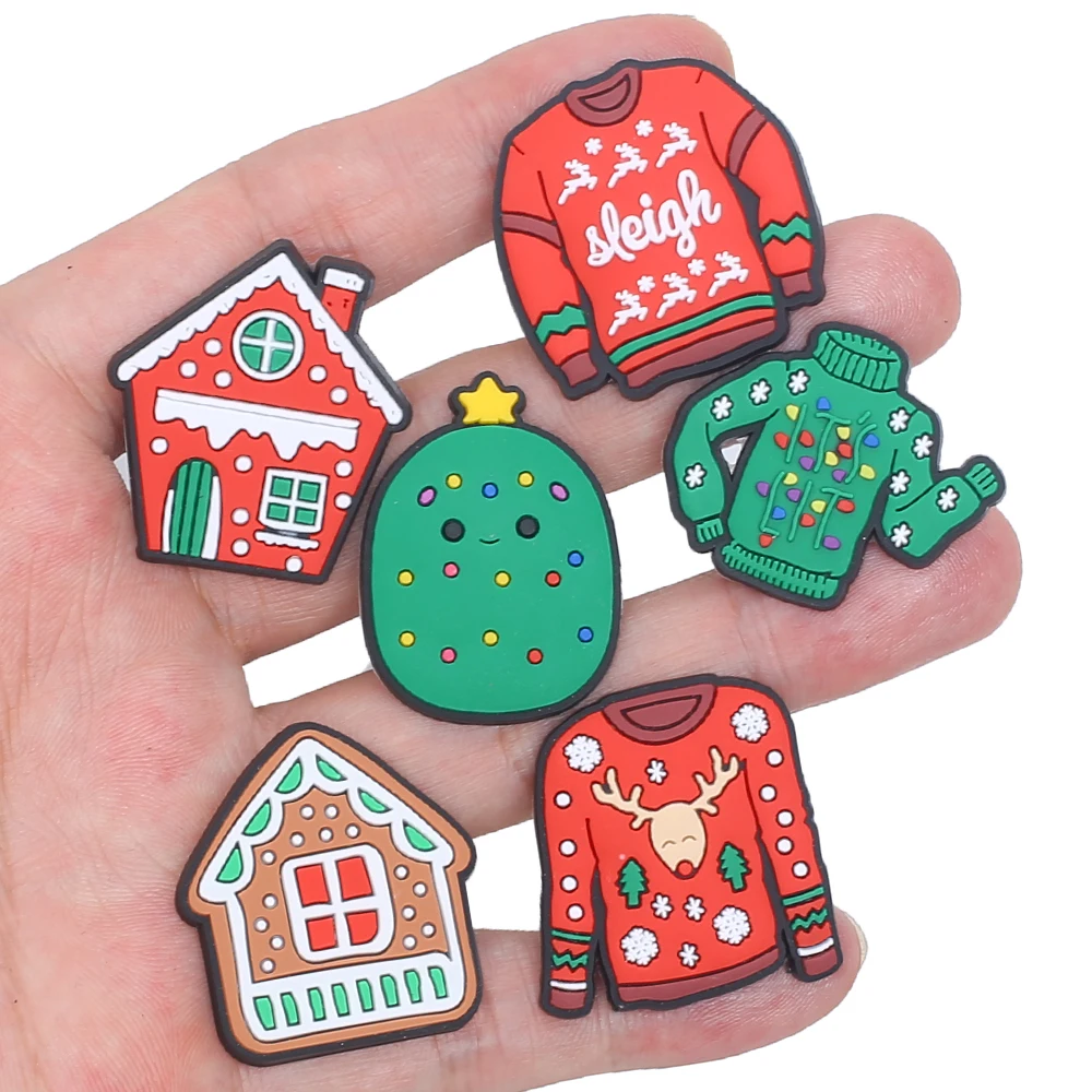 

New 1pcs Christmas Gift Box Shoe Charms Accessories Children Shoe Decorations Fit Wristband Classic Clog Party Present
