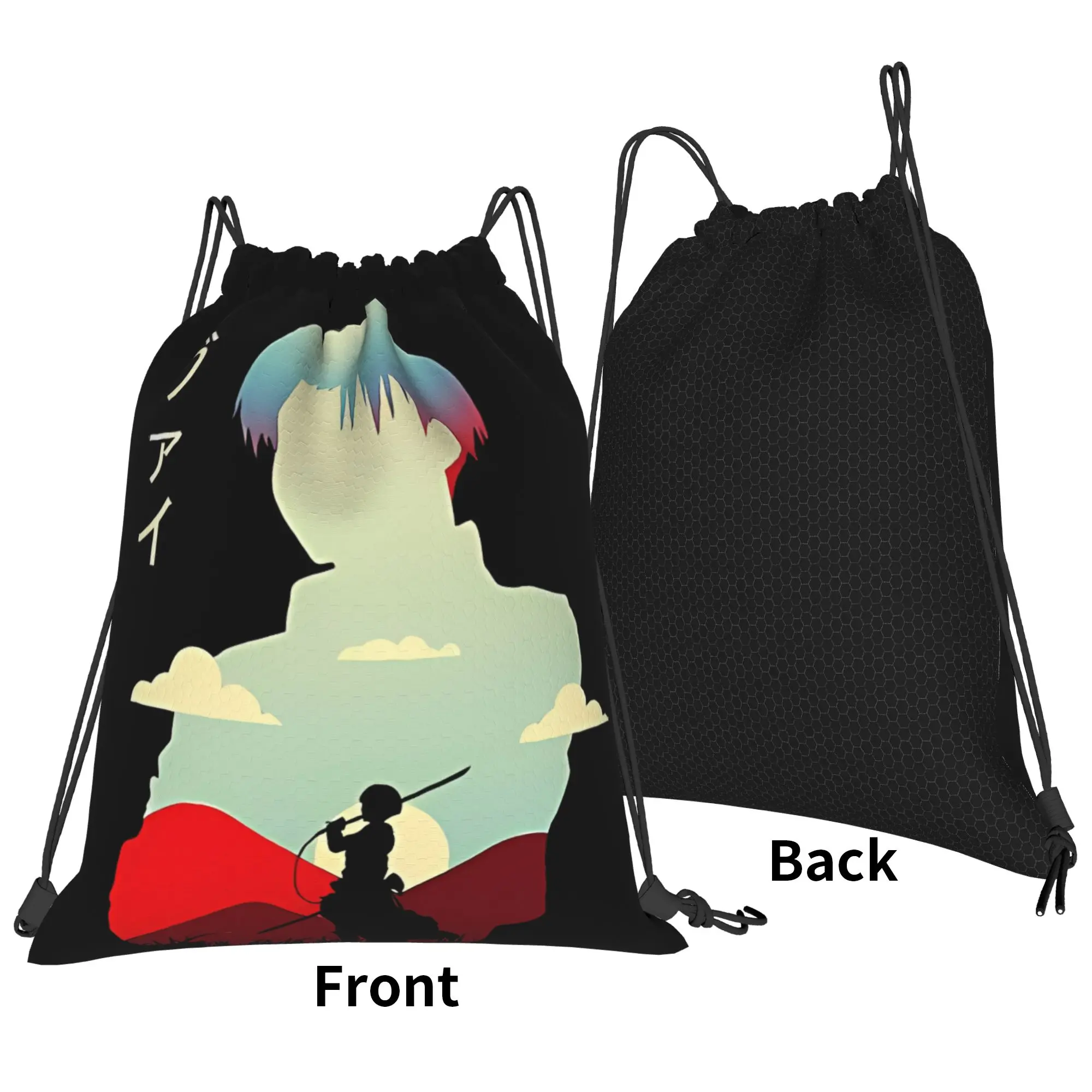 Brutal Anime Illustration aAttack-on-Titan Portable Sports Riding Gym Drawstring Storage Sporty Backpacks