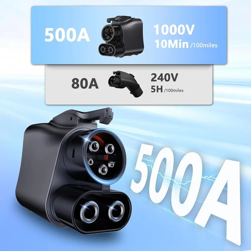 تم ترقيتها 2025 لشاحن Tesla Supercharger إلى محول الشحن CCS1، بحد أقصى 500 أمبير 1000 فولت - محول شحن سريع NACS إلى CCS، متوافق