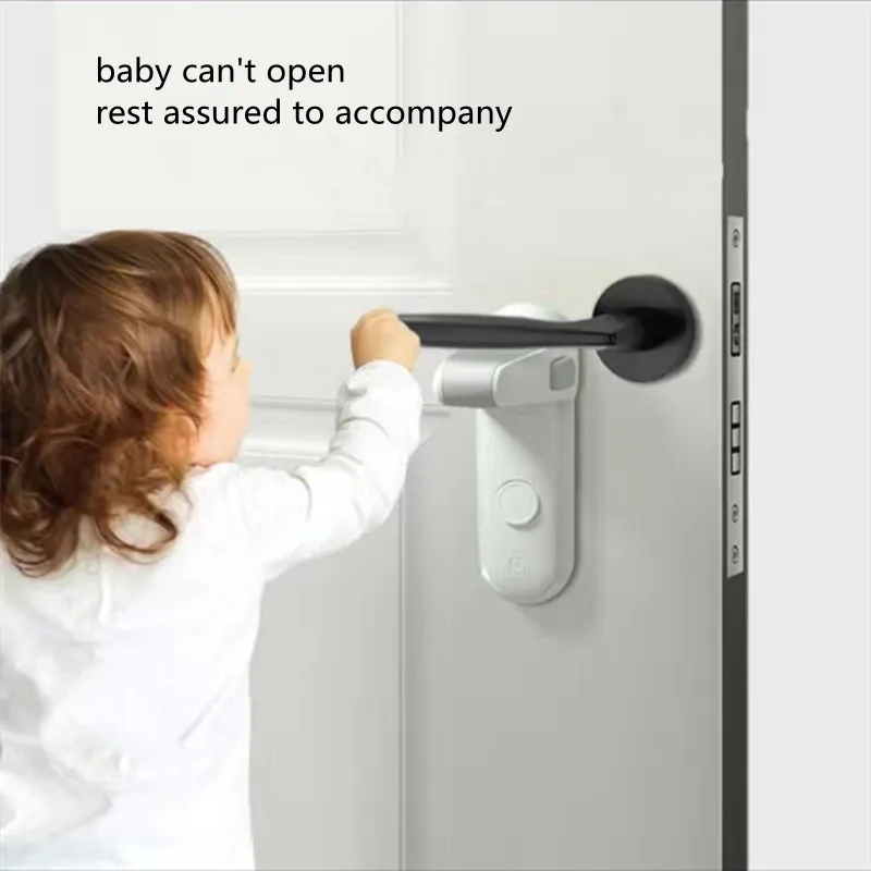 Child Safety Door Handle Lock Protection Baby Door Handle Lock Pet Room Door Handle Lock Easy Installation No Punching