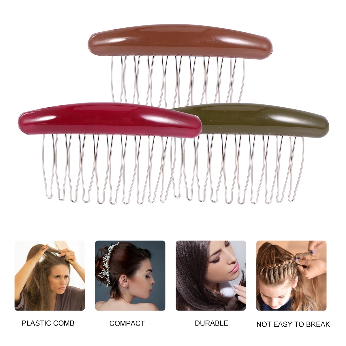 

3 шт. противоскользящие гребни для волос, женская боковая расческа в виде черепахи, зажим для боковых зубов, простые в использовании аксессуары для волос, вечерние, официальная, повседневная жизнь