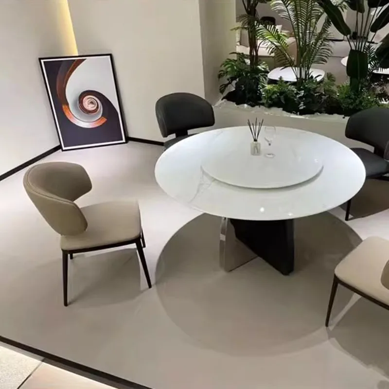 Italian Minimalist Dining Chairs Nordic Modern Luxury Leather Dining Chairs Trendy Vintage Sillas Para Sala De Estar Furniture