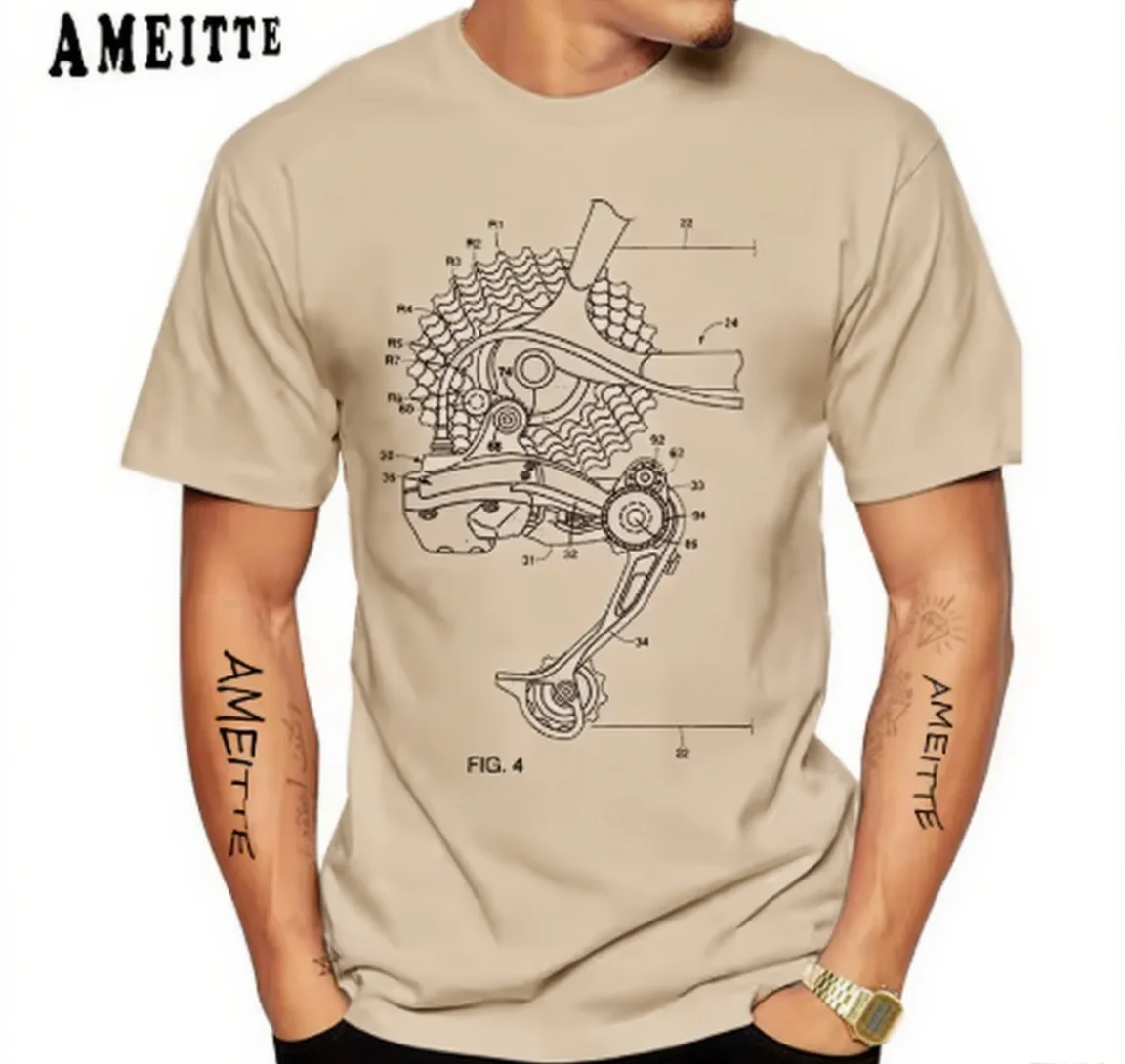 

Cycling Culture Cotton Tee Bicycle Part Diagram Print Ideal for Bike - Inspired Outfits Streetwear Print New Arrival Tee S-4XL