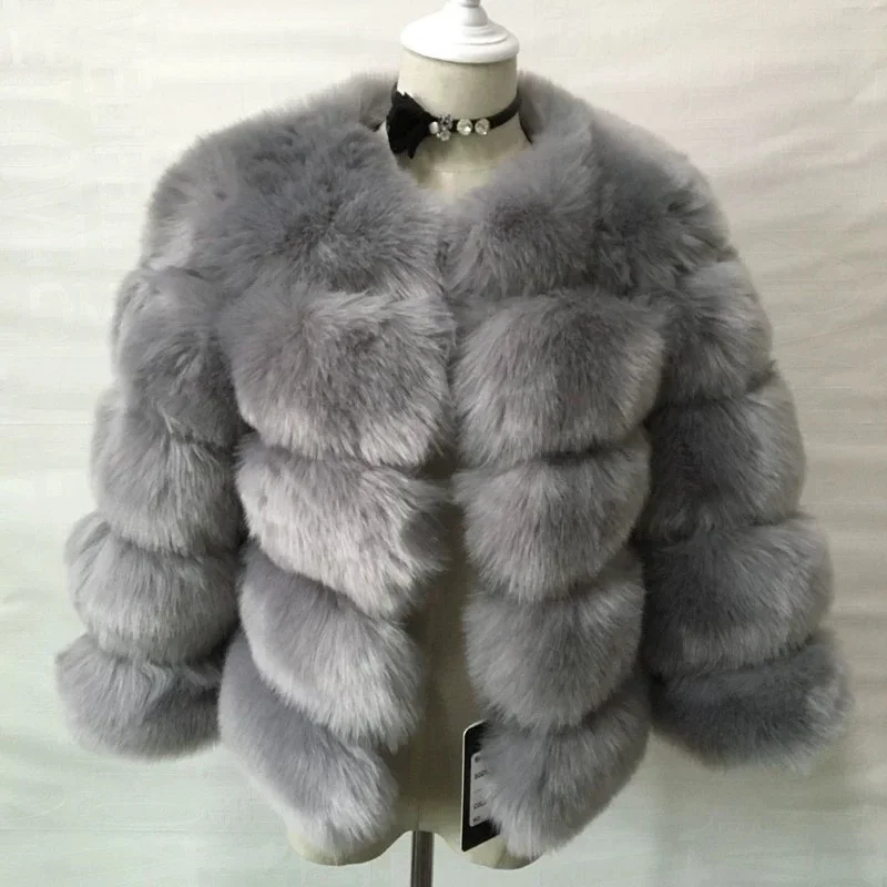 Autumn/winter Fashion Plush Mink Coat Jackets Women's Long Sleeve Short Jacket Name Yuan Maomao Artificial Fur Coat Top JJ641