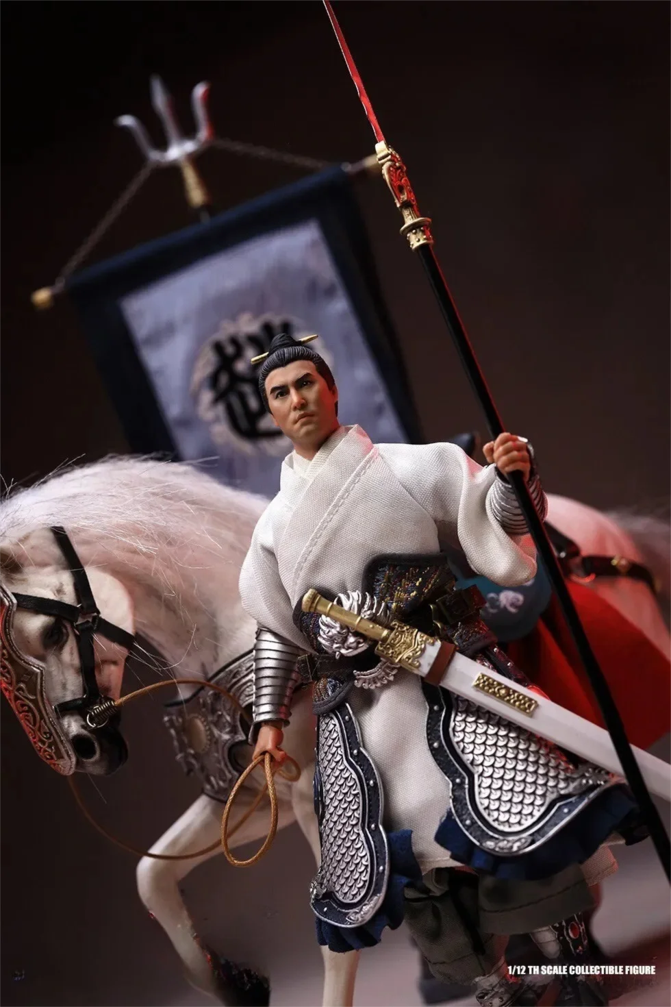 

1/12 Scale Three Kingdoms Five Tiger Generals Horse General Zhao Yun Action Figure Collectible Toy in Stock
