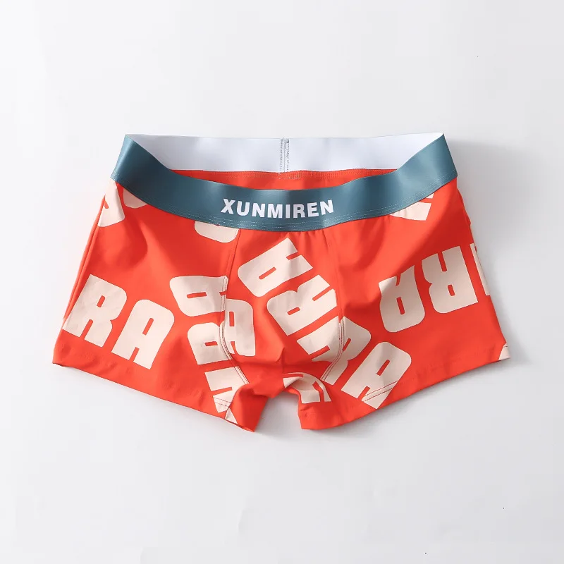 Calzoncillos bóxer de algodón para hombre, ropa interior masculina, transpirable, con estampado a la moda, para jóvenes
