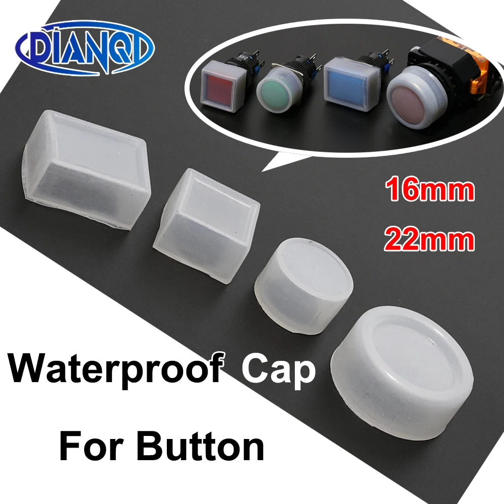 10pcs 16/22mm Button Switch Waterproof Cap pushbutton Protection silicon protective guard cover cap