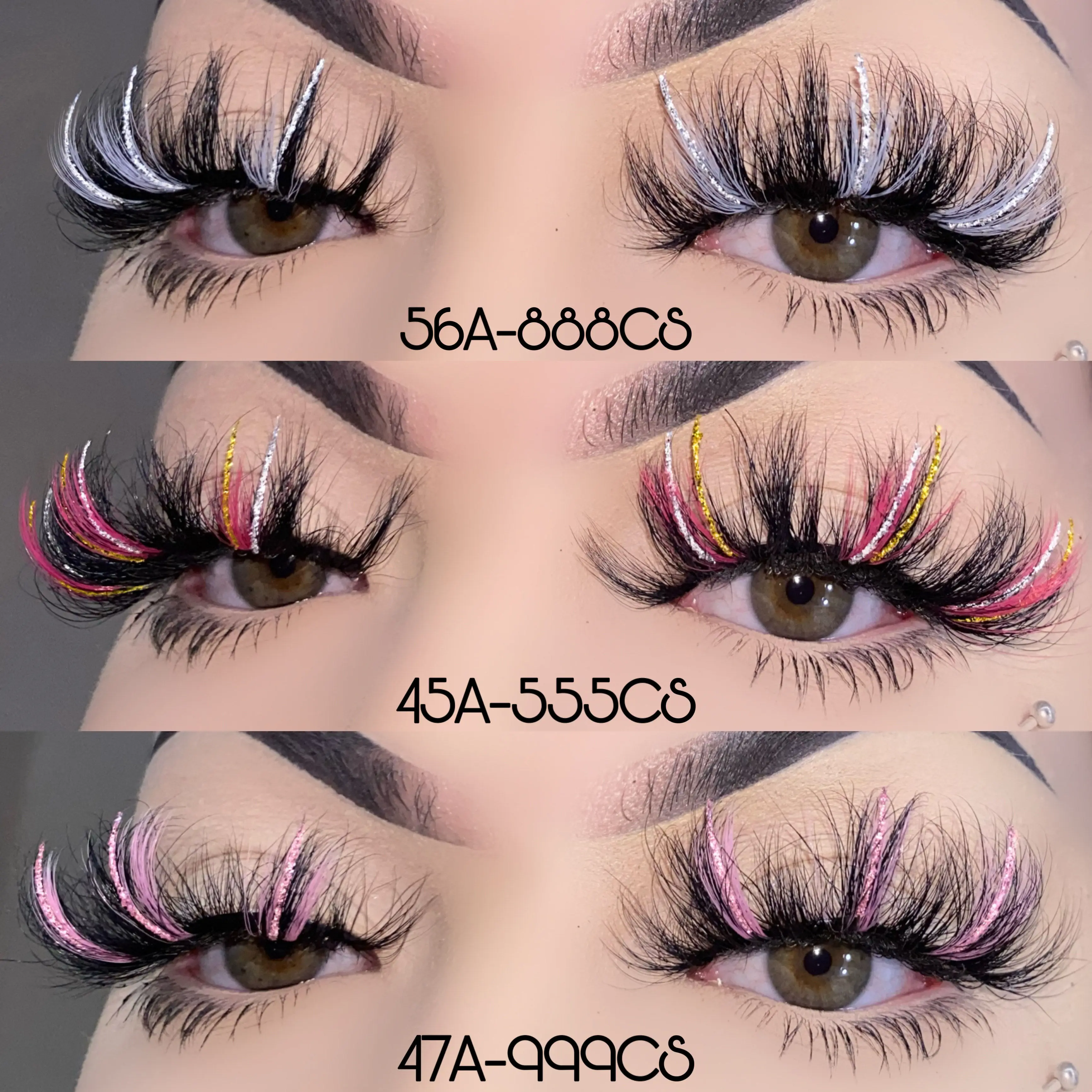 Luxury 3D Mink Eyelashes Colorful 100% 25mm Lashes Color Pink Blue Red White False Strip color lashes Fluffy Soft Cilias Vendor