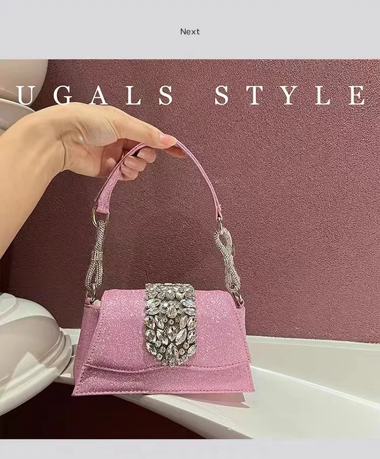 Imagem -06 - Crystal Shiny Diamonds Evening Bolsa para Mulheres Designer de Luxo Handbag Shoulder Feminino Crossbody Bolsa Wedding Party Clutch Purse