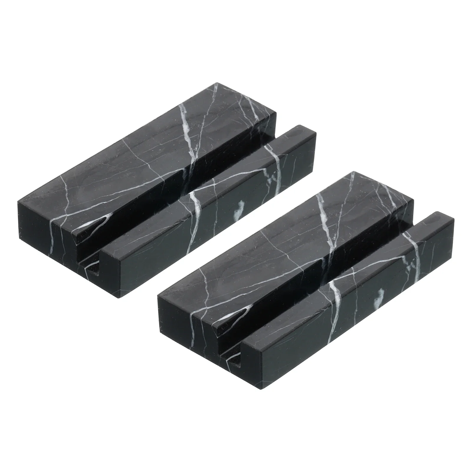 1/2Pcs Business Card Holder for Desk Marble Business Card Holders Stone Card Stand Organizer Cards Display for Office Exhibition