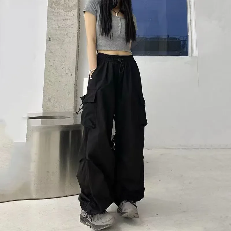 Pants Women Fashion American Style Cargo Spring Vintage Pocket Design High Street Baggy Couple Jogger Casual Minimalist Harajuku