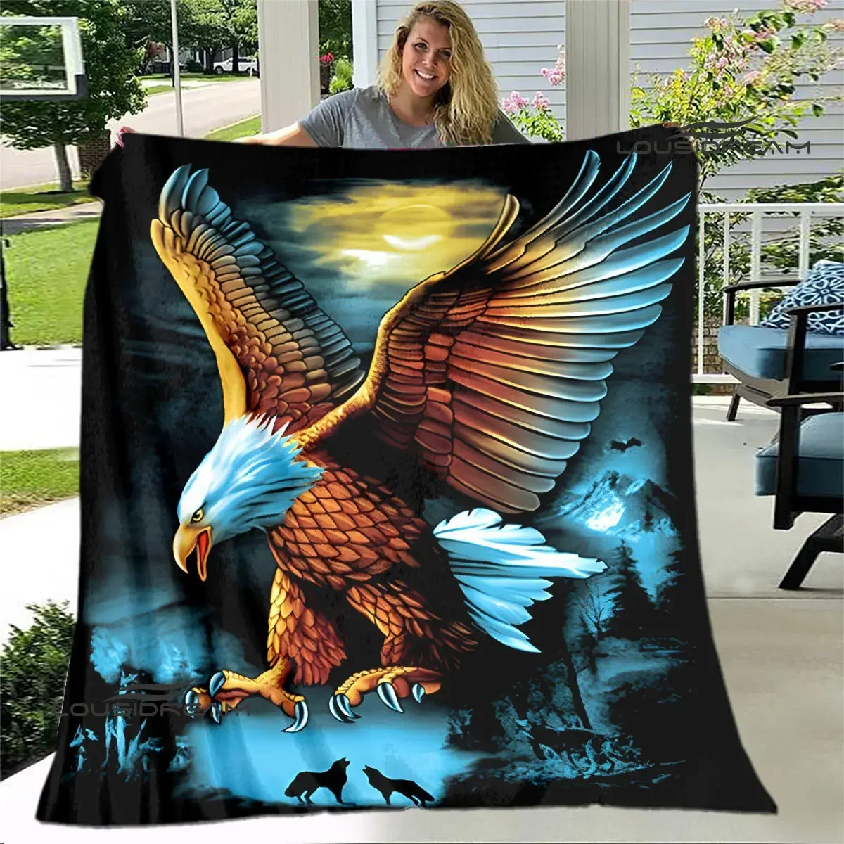 3D Eagle Printing blanket flannel Soft and comfortable blanket blankets for beds picnic blanket warm blanket birthday gift