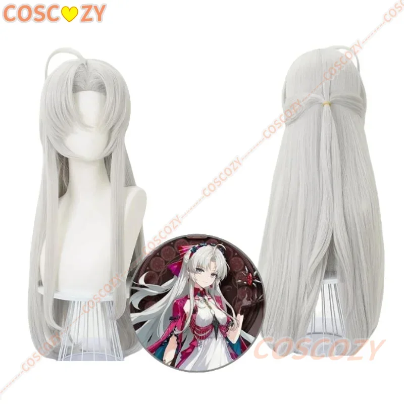 Jogo carlotta cosplay peruca ondas wuthering carlotta montelli cinza branco cabelo longo renacita festa de halloween perucas femininas menina