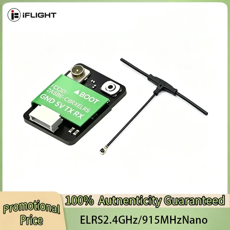 IFlight ELRS 2.4GHz/915MHz Nano RX Open Source Receiver W/ 70mm 40mm Antenna Dual-Band for RC FPV Racing Drone