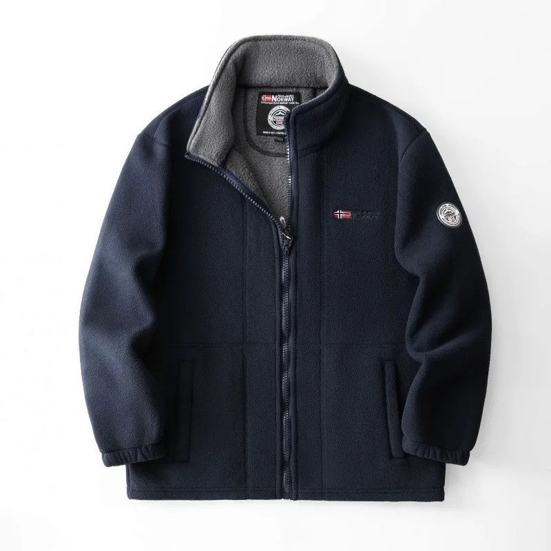 2025 New Brand Men's Casual Jacket, Fleece Thickened Double-sided Fleece Jacket, High Quality Design, Warm Fashion Men's Jacket