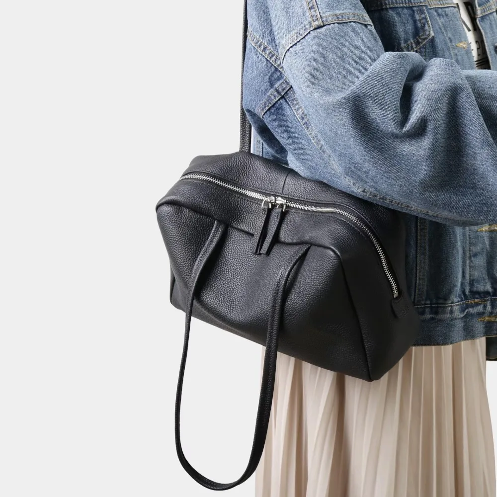 

Bowling Bag Niche Armpit 2026 New One-shoulder Commuter Leather Women's Bag Fashion Simple Texture Unique Premium Casual Daily