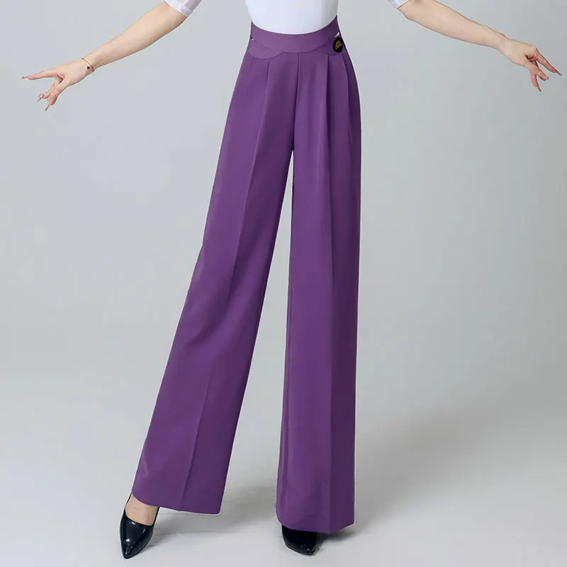 Doubl Fashion Latin Dance Clothing New Ladies Ballroom Dance Wide Leg Pants Dance Pants Dance Pants Thin