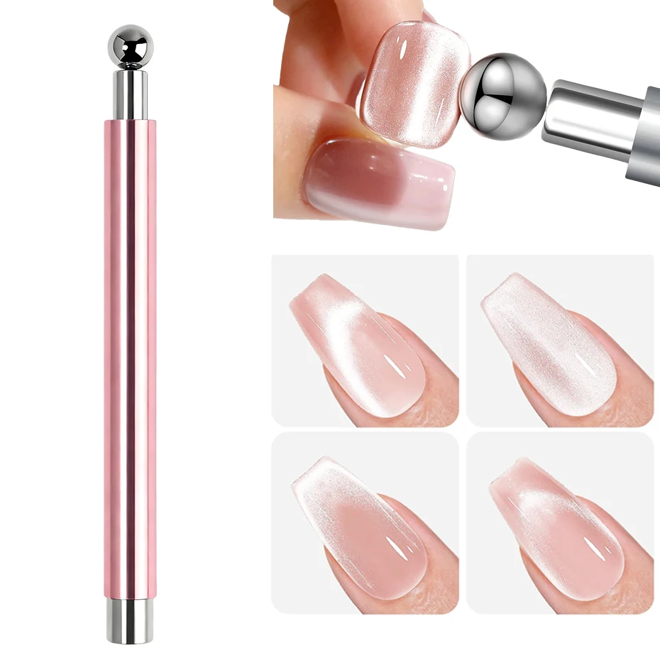 Set de 6 Imanes de Ojo de Gato para Uñas, Puntas Francesas, Corazones, Palos Magnéticos para Gel Polish 6