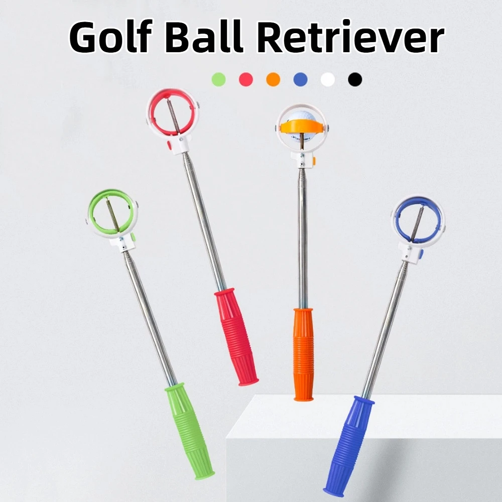 

Double Ring Telescopic Golf Ball Retriever Locking Non-Slip Handle Golf Ball Picker Stainless Adjustable