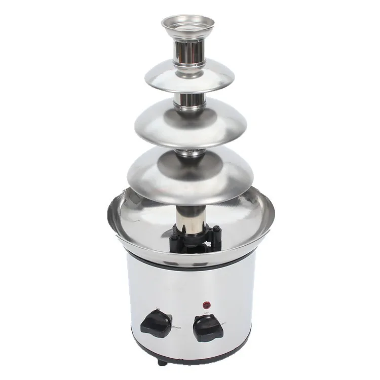 Stainless steel four-layer chocolate fountain machine melting tower waterfall hot pot melting machine household commercial event