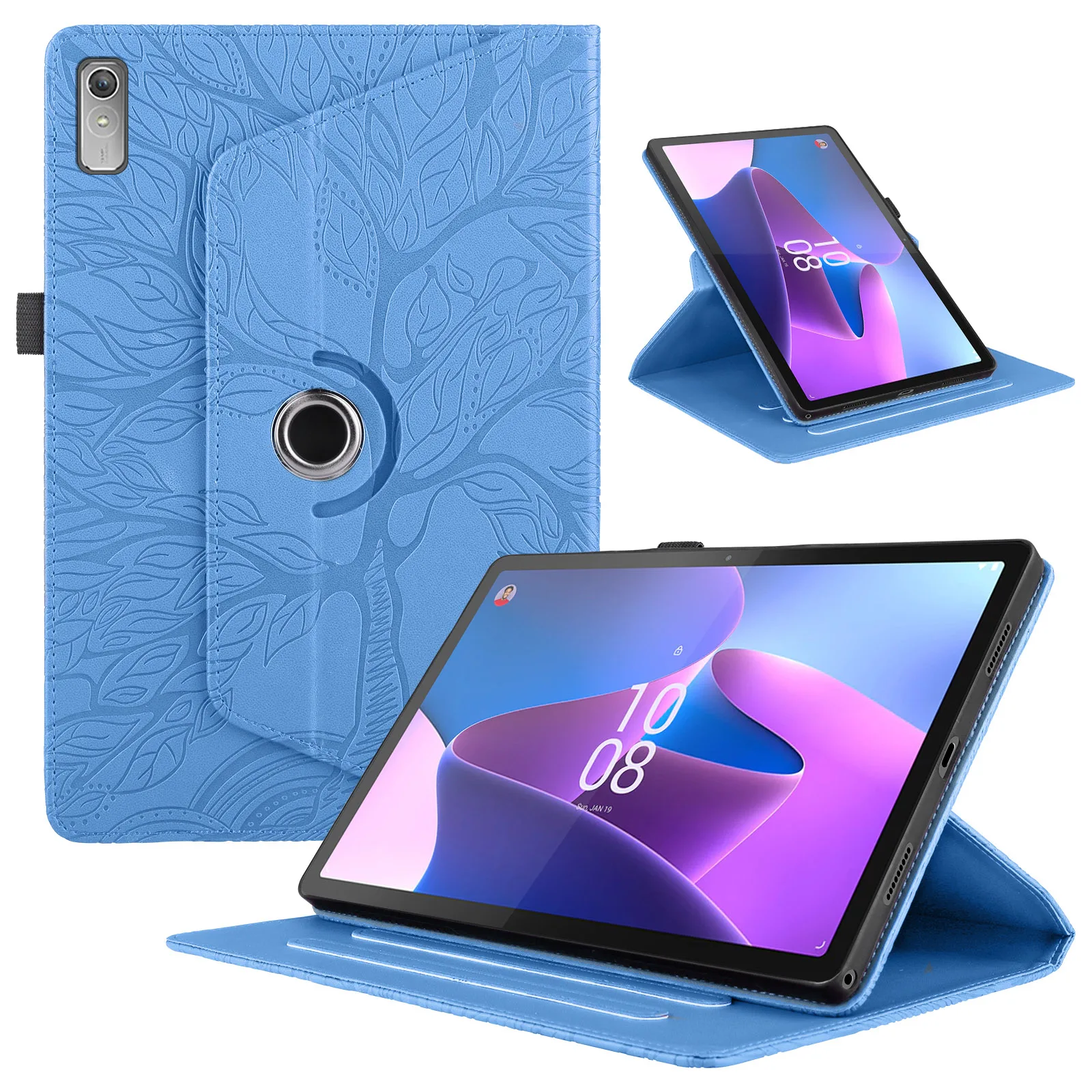 

For Lenovo Tab P11 2nd Case 11.5 inch TB350XU/FU Silicone Soft Shell Tree of Life Rotatable Style Leather Case