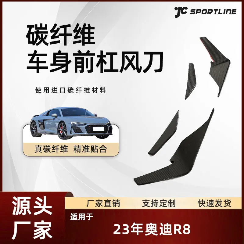 

a 4-piece set of PERFORMANCE spoiler and front bumper air knife for the 2023 Audi R8 COUPE