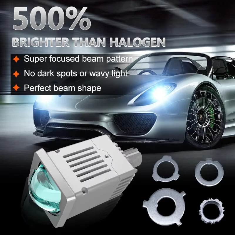 1.8 Inch Bi-Led Laser Projector Lens Car Led Headlights Non-destructive LED Bi-optic Lens Car Lights Hi Low BeamLights